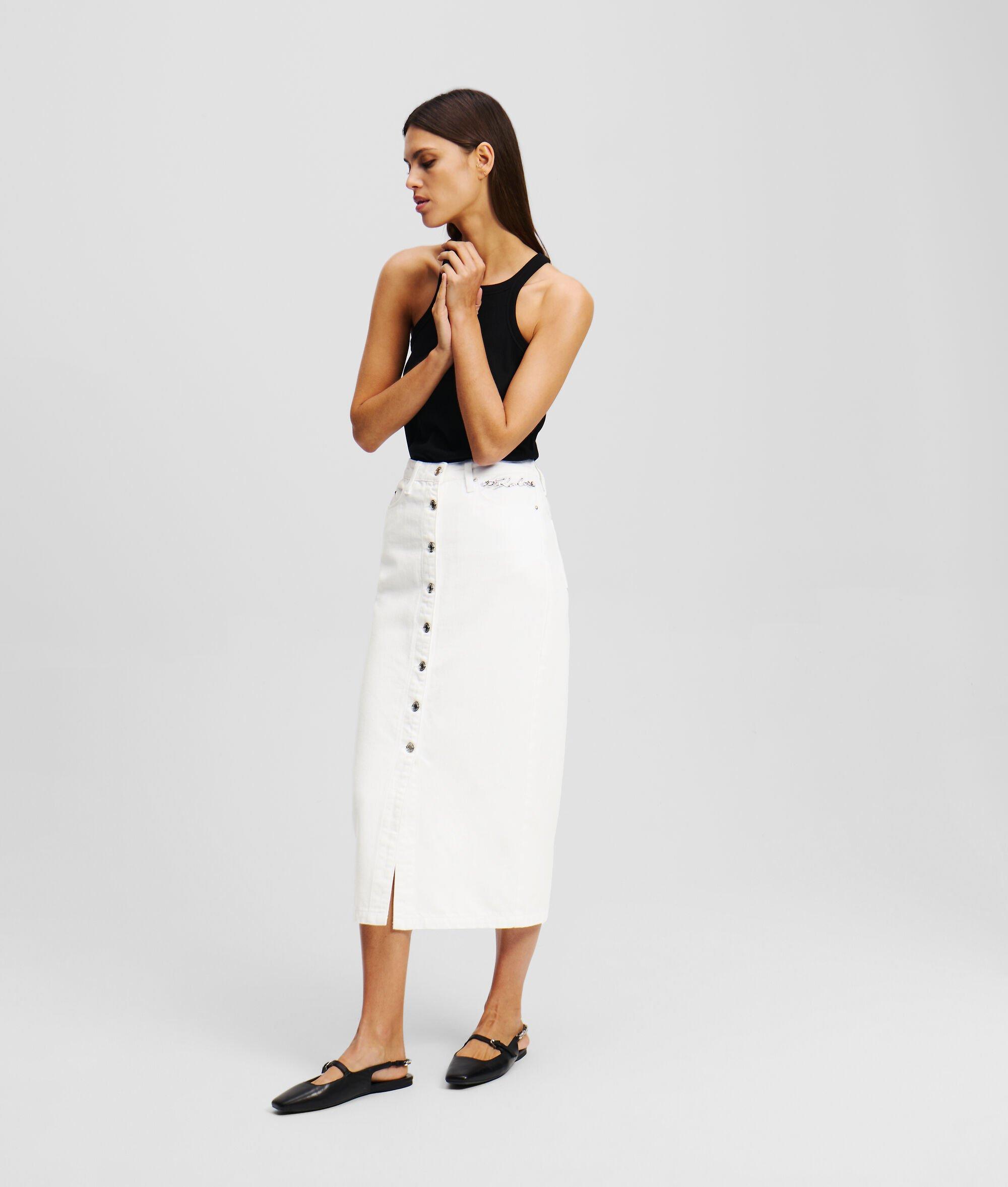 BUTTON-DOWN DENIM SKIRT Product Image