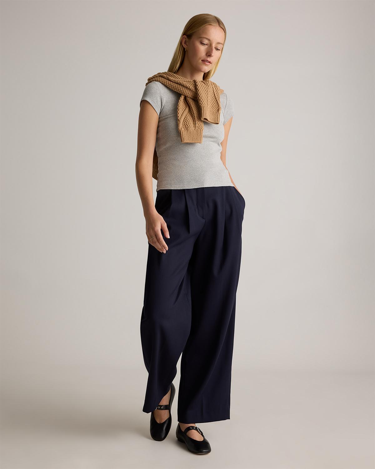 Quince | Women's Micro-Rib Crewneck T-Shirt Organic Cotton Product Image