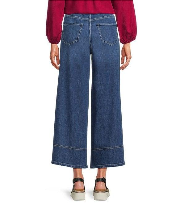 Nurture Drapey Stretch Denim High Rise Cropped Palazzo Pants Product Image