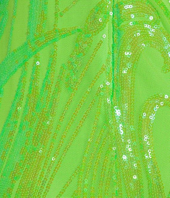 Morgan & Co. Pattern Sequin Lace Long Dress Product Image