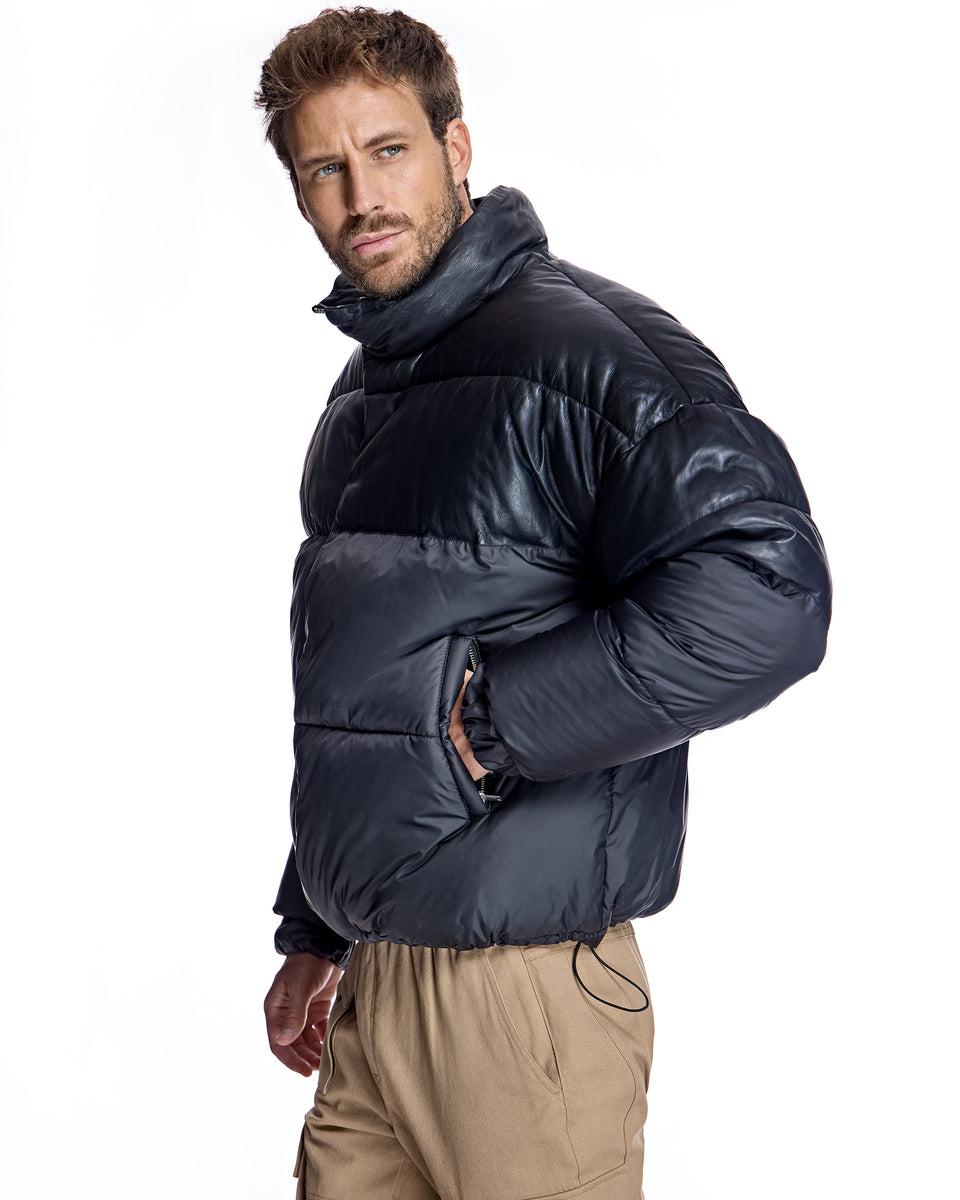 Men's Leather and Poly Horizontal Bomber Product Image