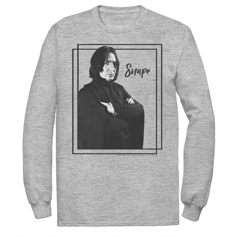Men's Harry Potter Snape Simple Framed Portrait Long Sleeve Graphic Tee, Size: Small, Athletic Grey Product Image