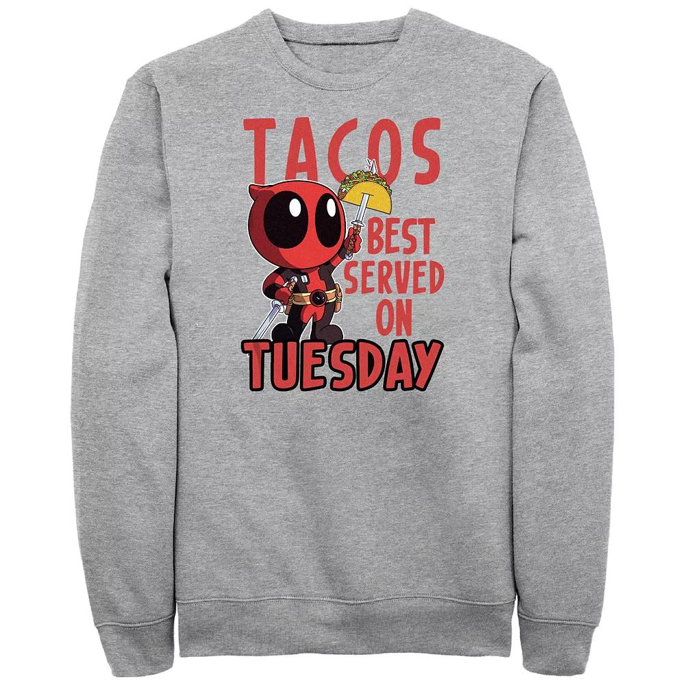 Big & Tall Marvel Deadpool Tacos Best Served On Tuesday Graphic Fleece, Men's,  Product Image