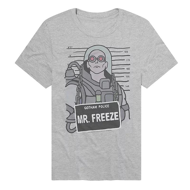 Men's DC Comics Batman Gotham Police Mr. Freeze Mugshot Graphic Tee, Size: XXL, Athletic Grey Product Image