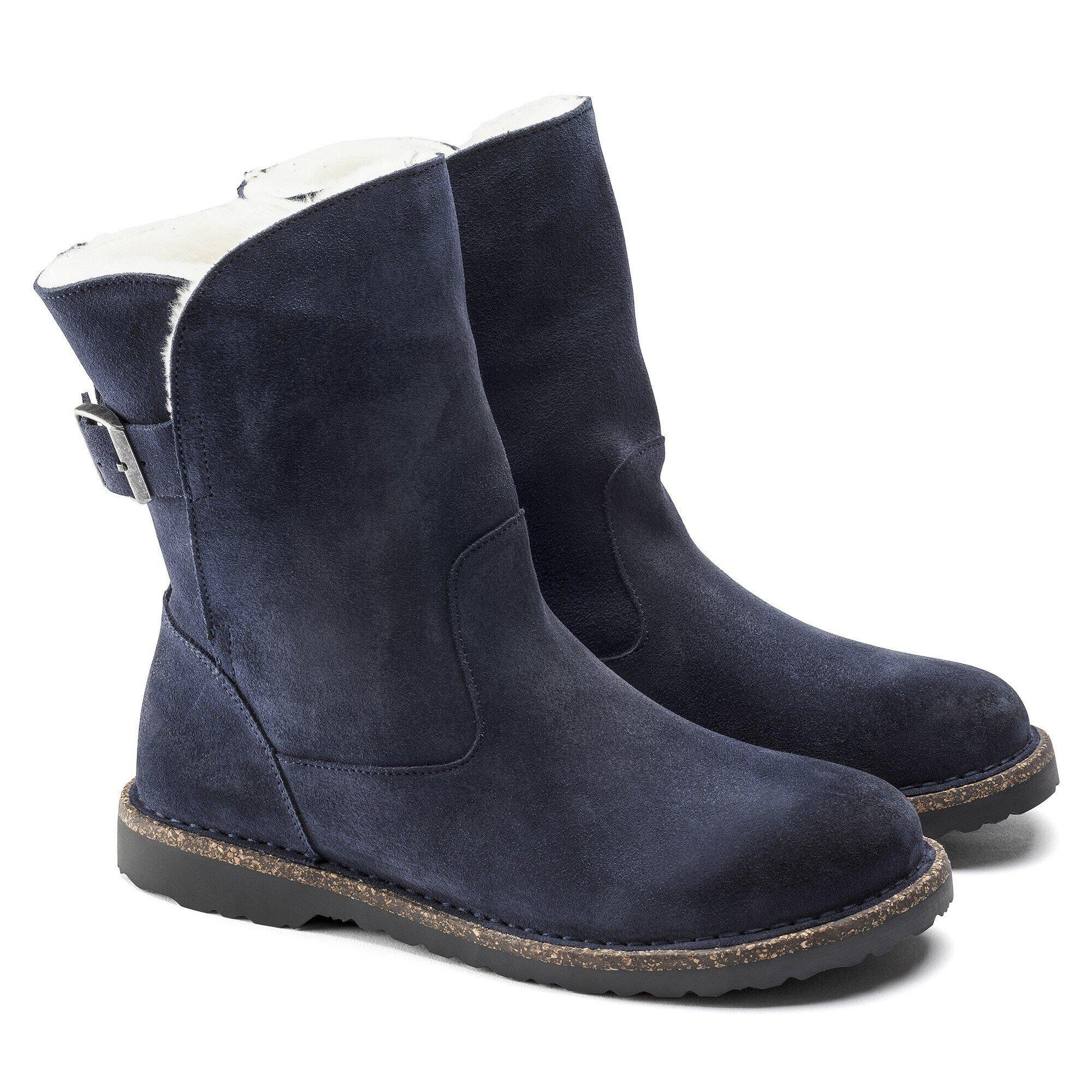 Uppsala Shearling Suede Leather Navy Product Image