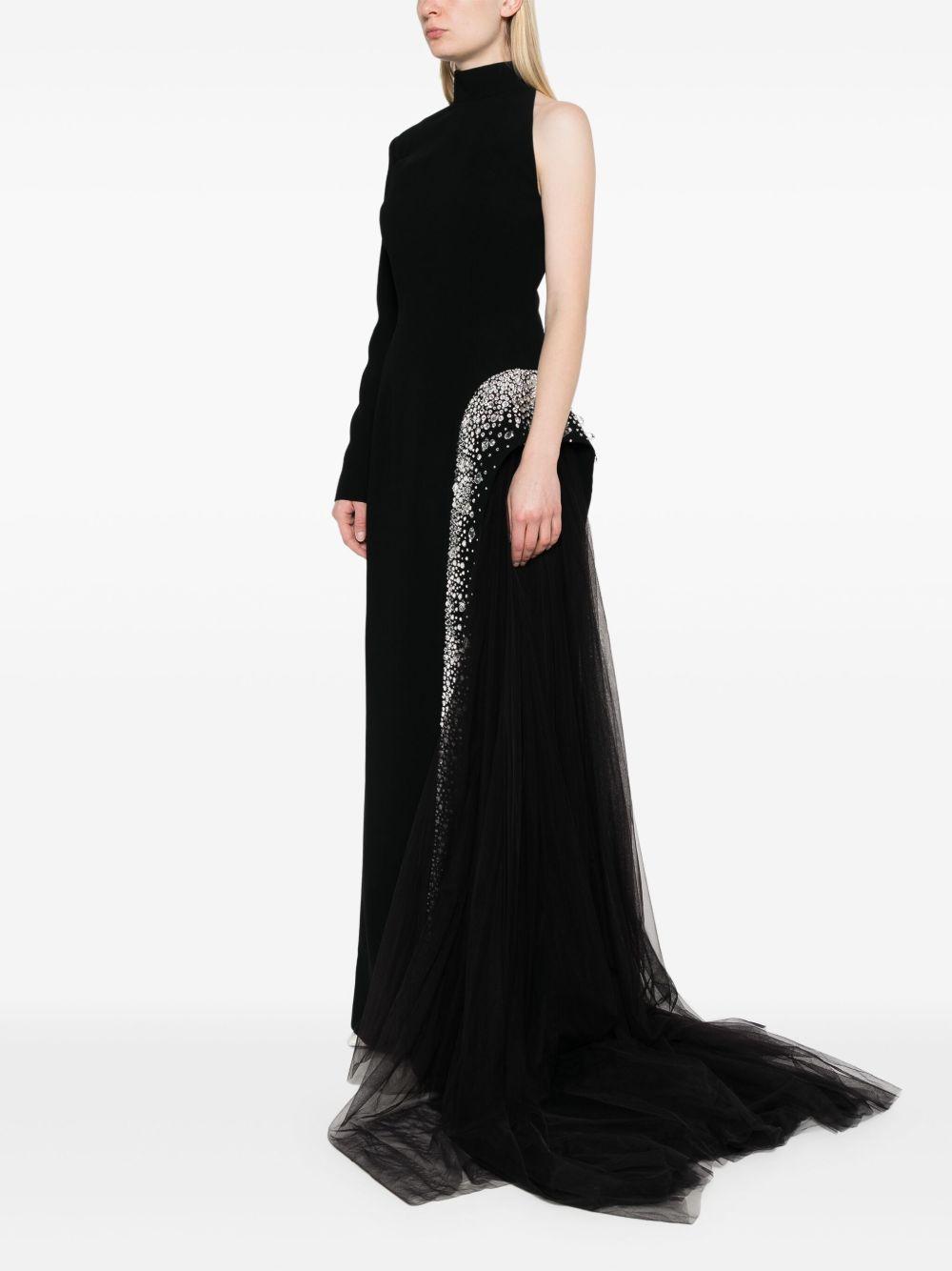 crystal-embellished crepe dress Product Image