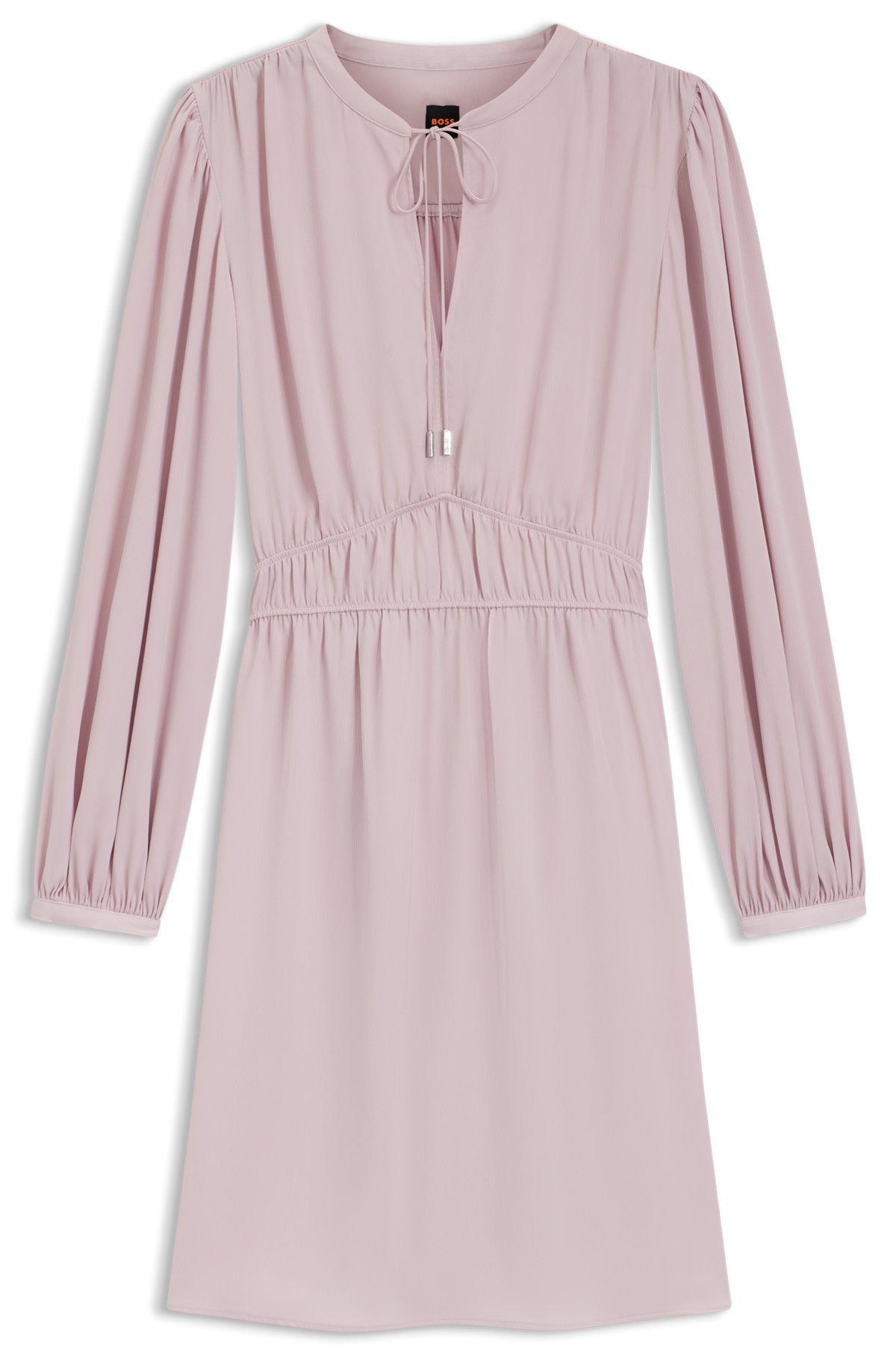 BOSS - Crinkle-satin mini dress with gathered details - Light Purple Product Image