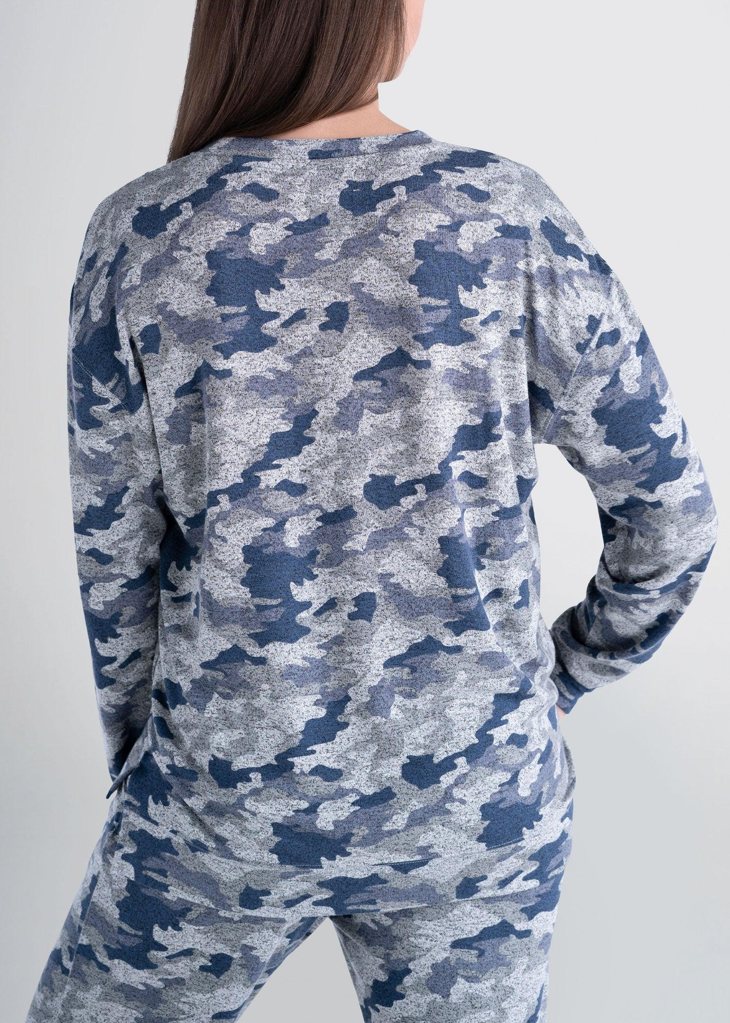 Cozy Lounge Crewneck for Tall Women in Camo Female Product Image