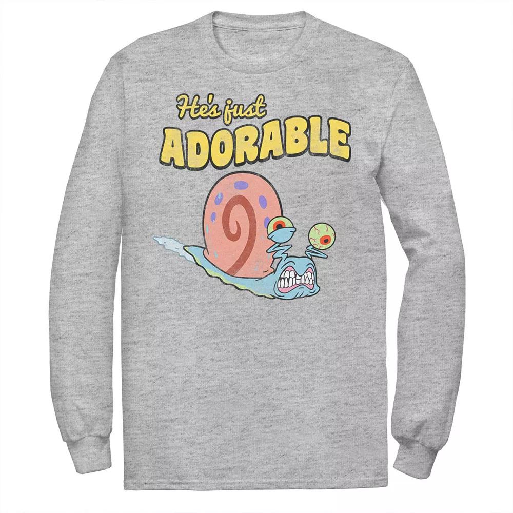 Men's SpongeBob SquarePants Gary He's Just Adorable Tee, Size: Medium, Athletic Grey Product Image