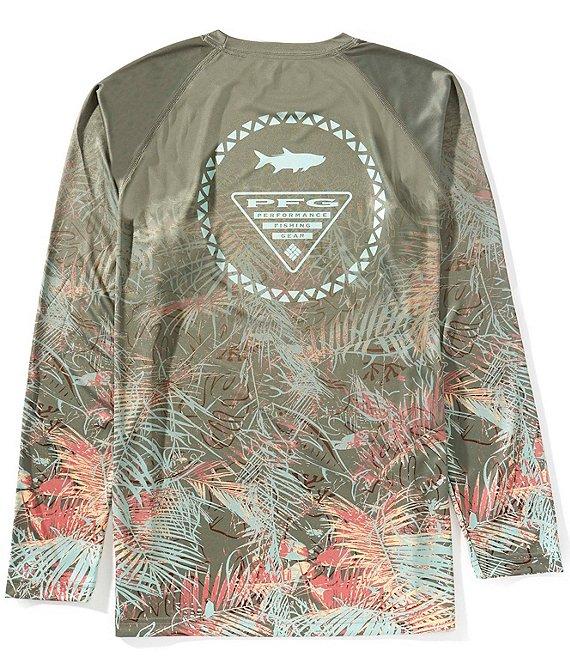Columbia PFG Performance Super Terminal Tackle Border Circle Long Sleeve T-Shirt Product Image