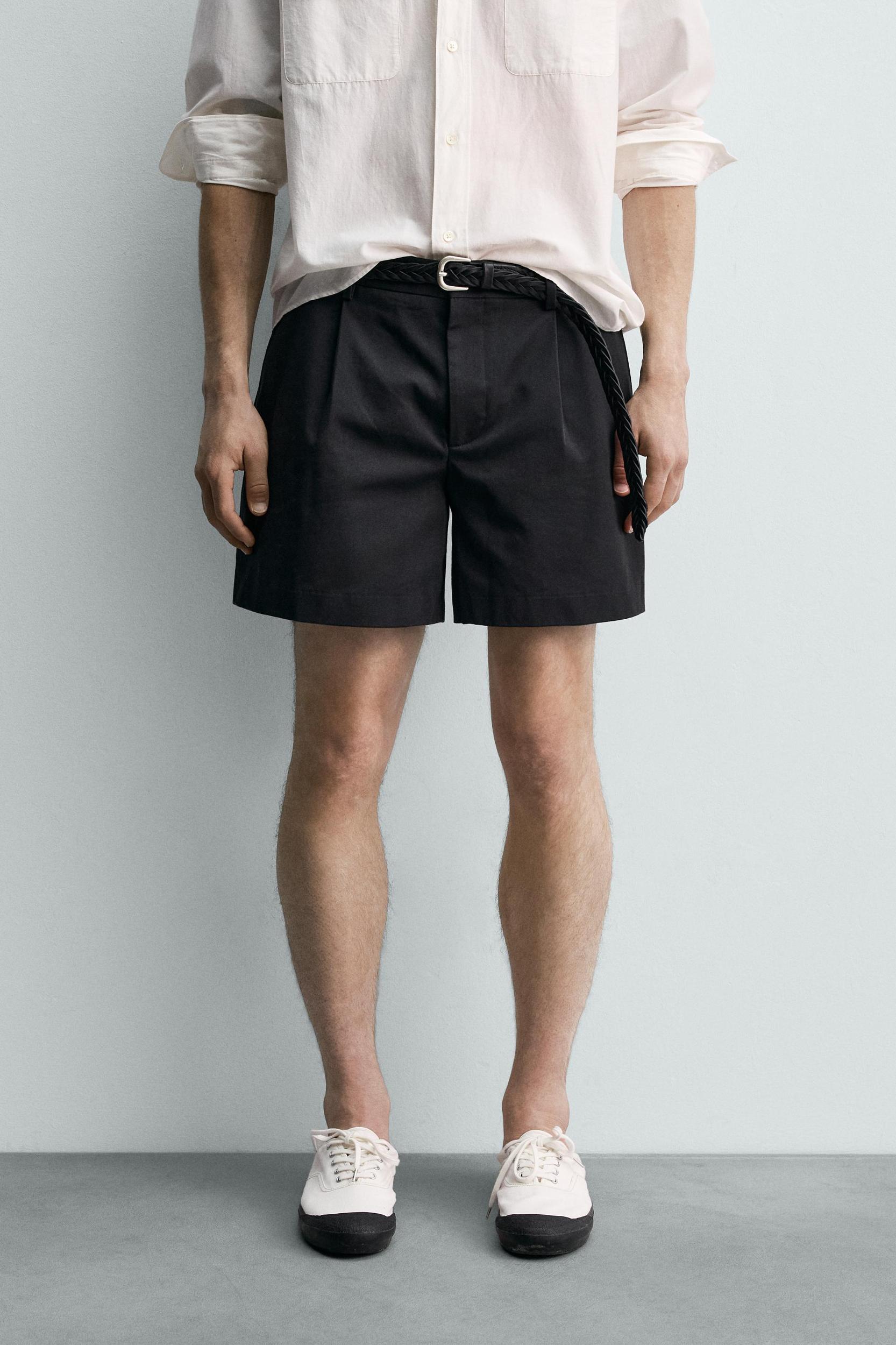 AARON LEVINE X ZARA PLEATED SHORTS Product Image