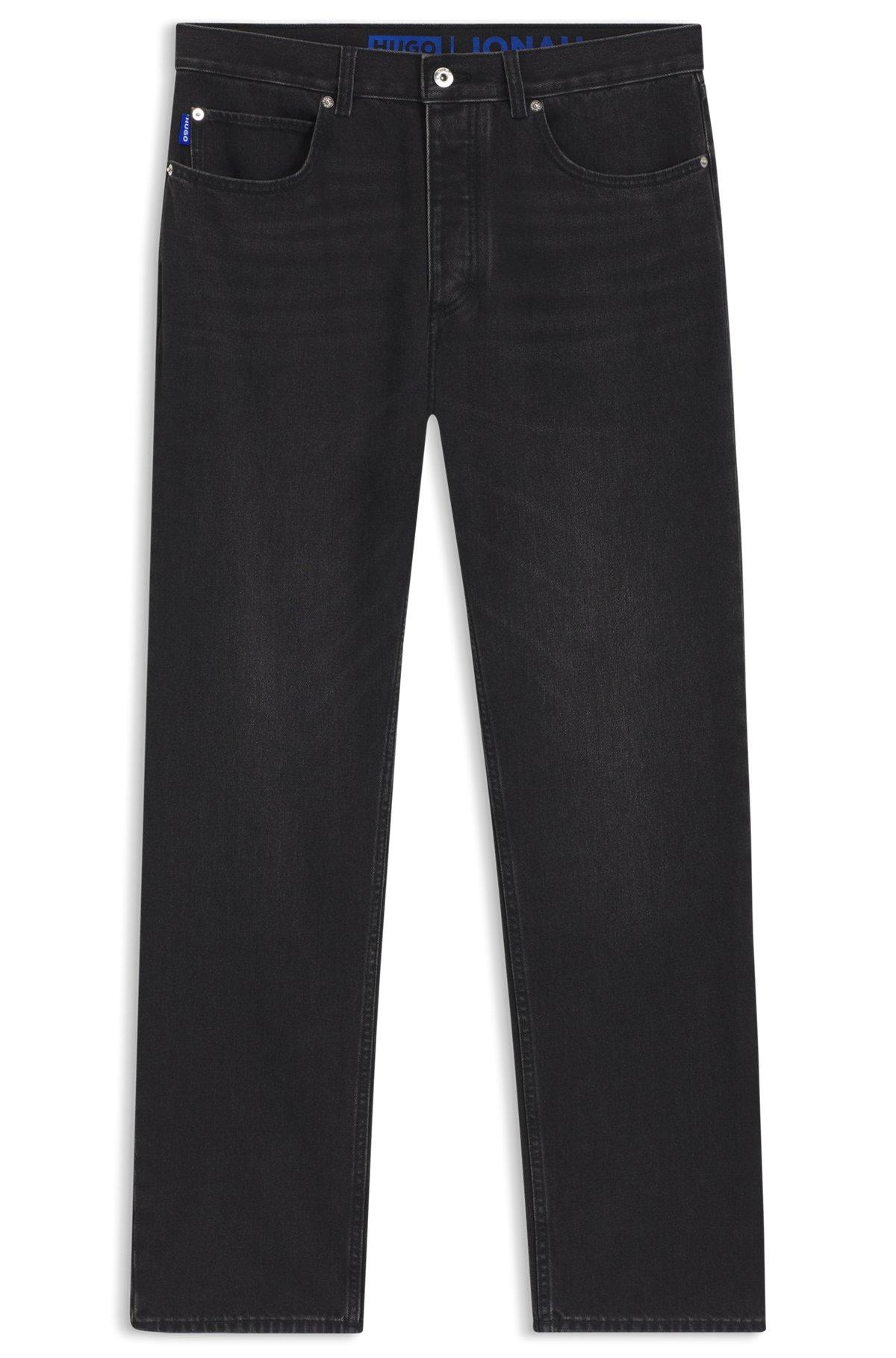 Regular-fit jeans in black denim Product Image