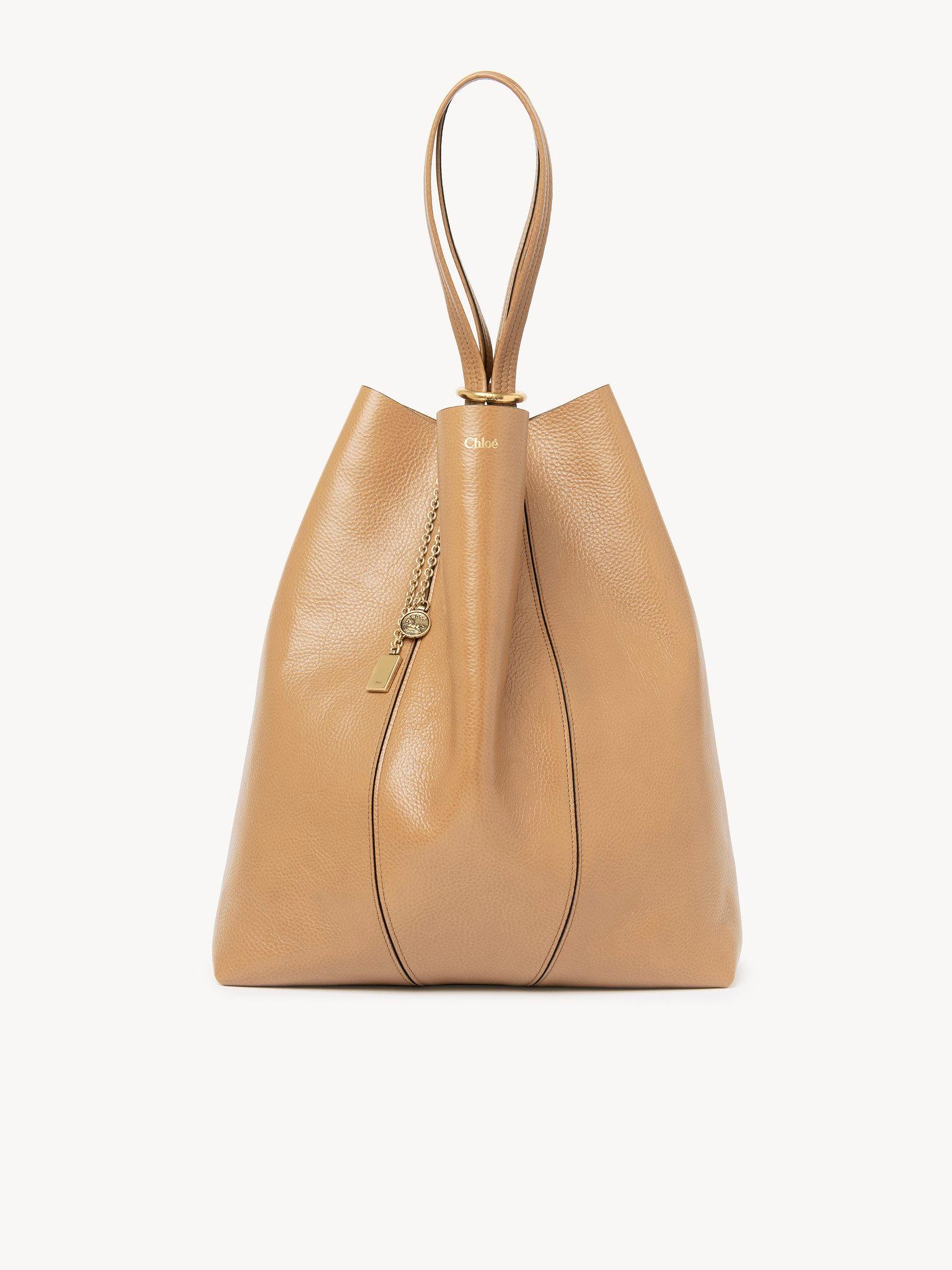 Large Chloé Spin tote bag in grained leather Product Image