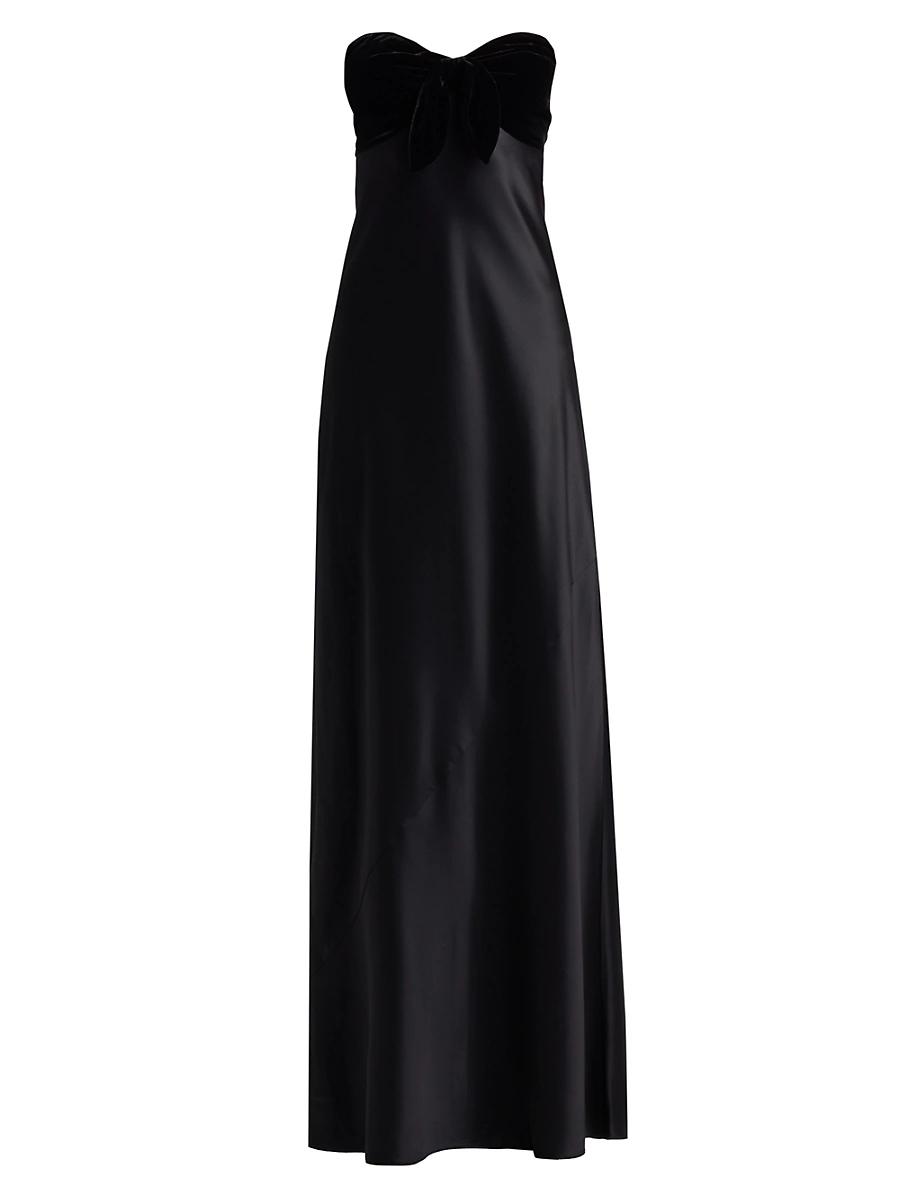 Womens Lavinia Velvet Bow A-Line Gown Product Image