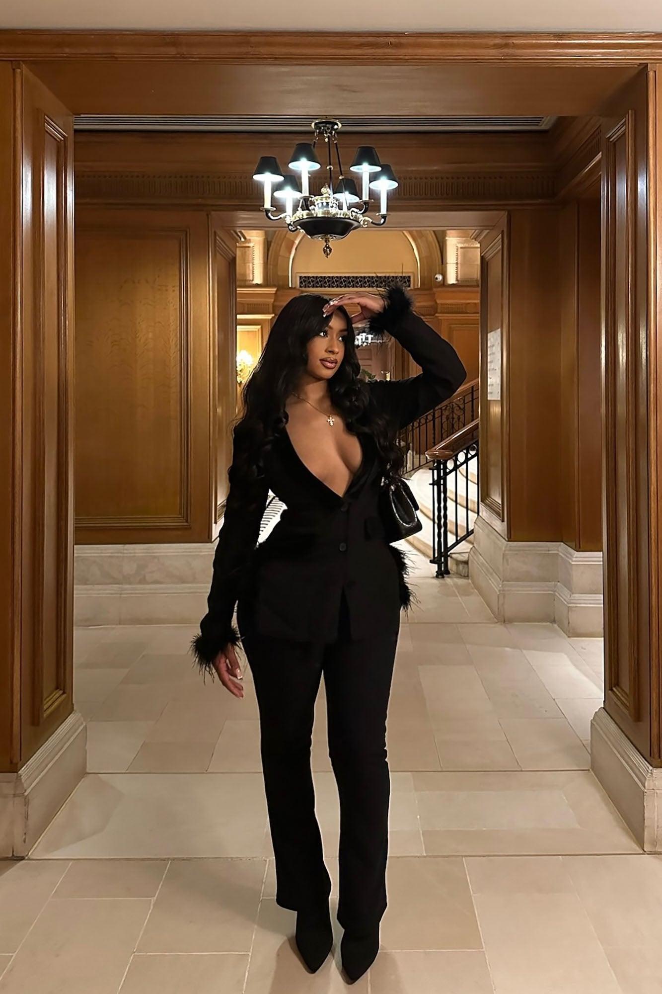 Classy Night Blazer Set - Black Product Image