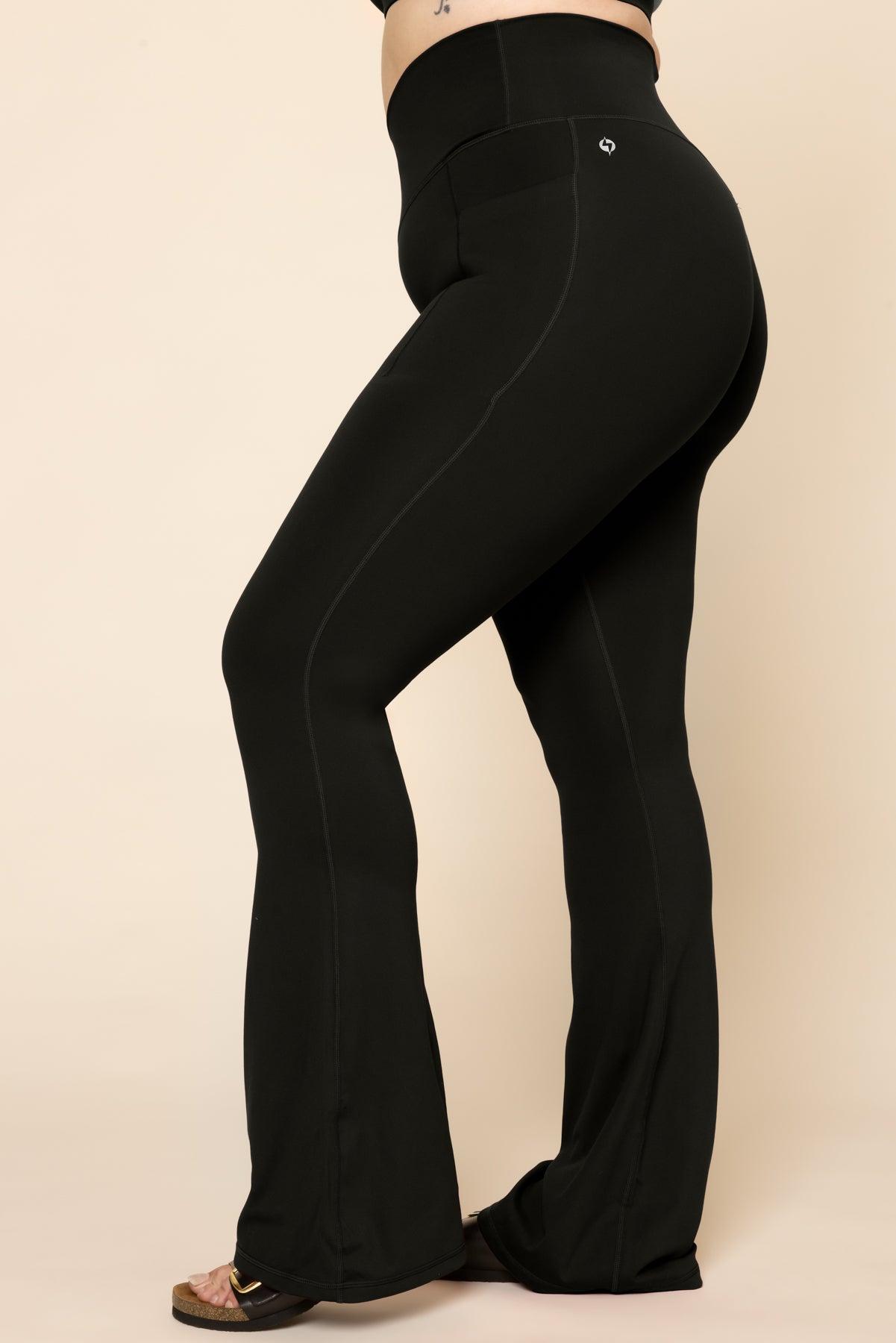Supersculpt™ Flared Leggings with Pockets - Black Product Image
