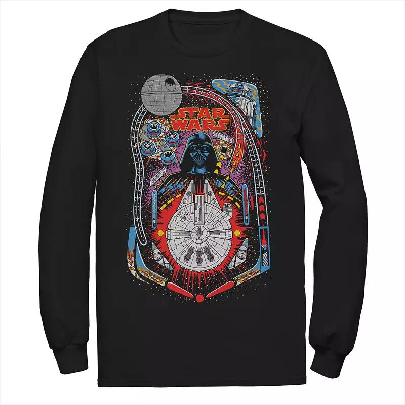Men's Star Wars Darth Vader Death Star Pinball Long Sleeve Tee,  Product Image