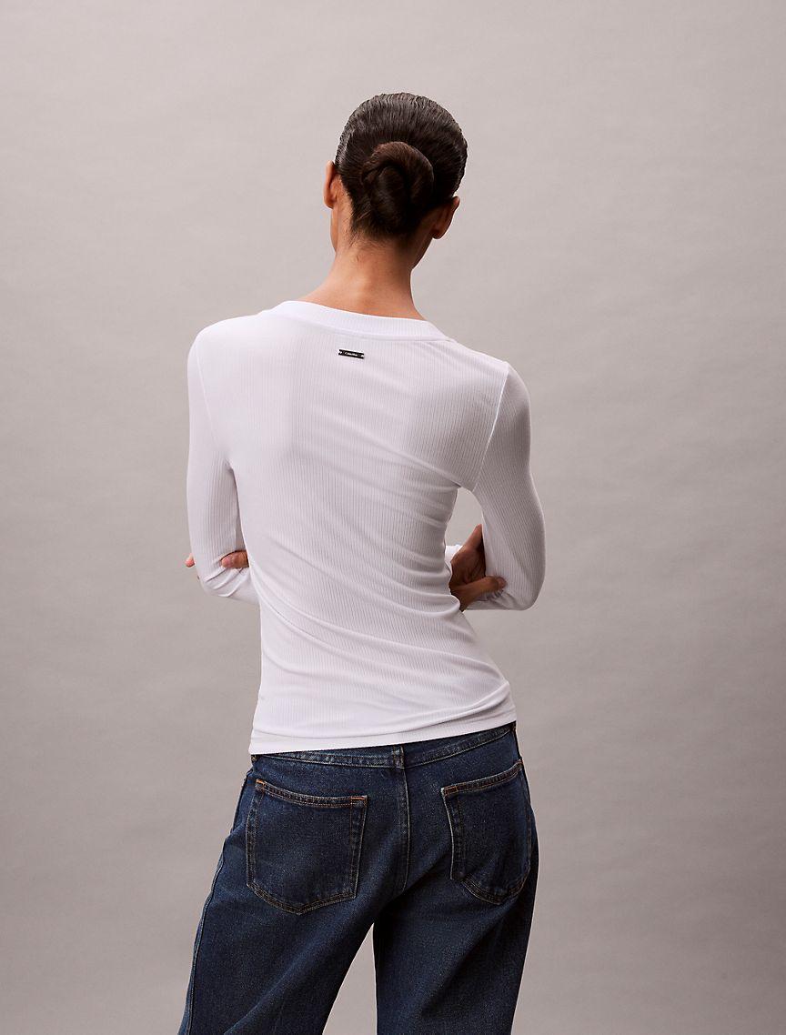 Modal Stretch Rib Slim T-Shirt Product Image