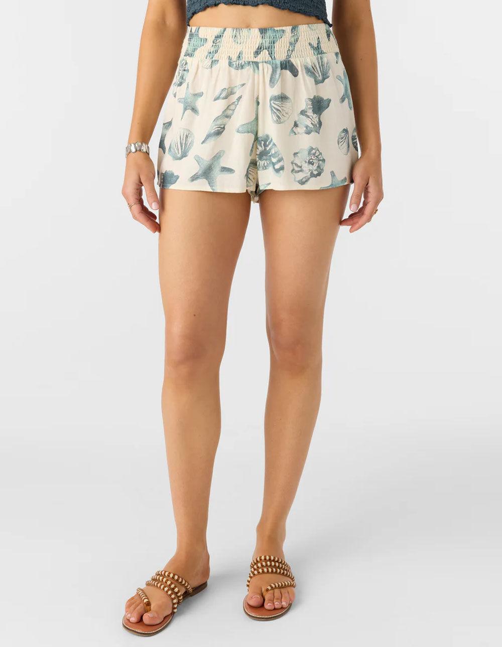 O'NEILL Jonie Seashells Womens Beach Shorts - WHITE COMBO Product Image