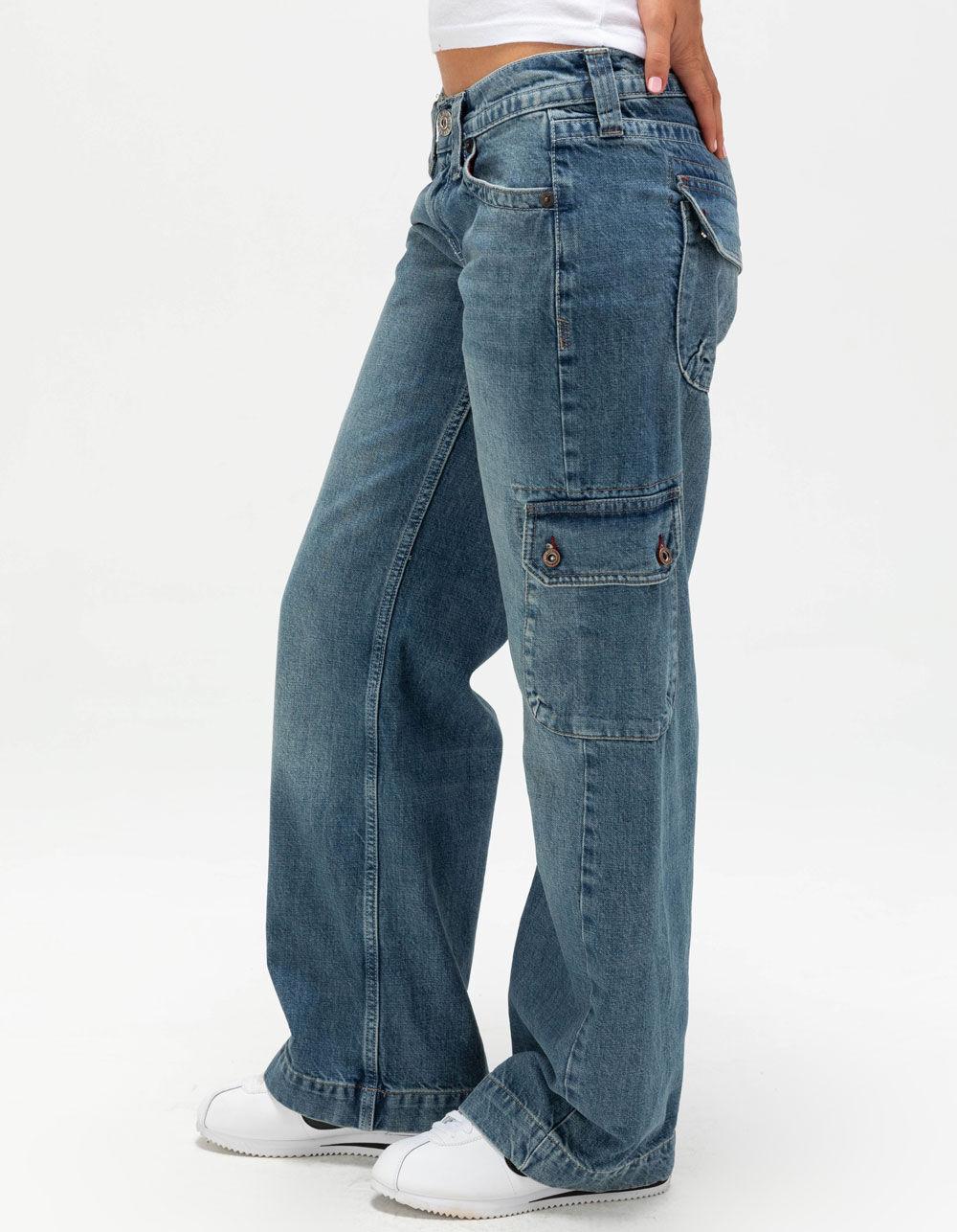 BDG Urban Outfitters Kayla Womens Mid Rise Cargo Jeans - VINTAGE MED Product Image