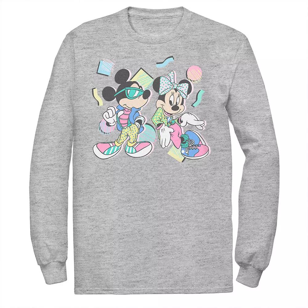 Men's Disney's Mickey And Minnie 80s Style Tee, Size: XXL, Athletic Grey Product Image