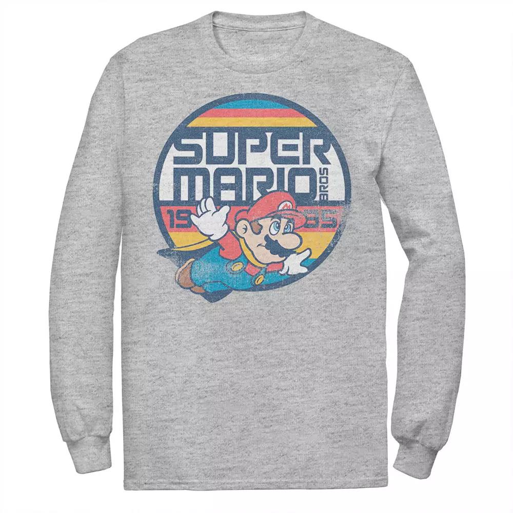 Big & Tall Nintendo Super Mario Bros Mario Flying Long Sleeve Graphic Tee, Men's,  Product Image