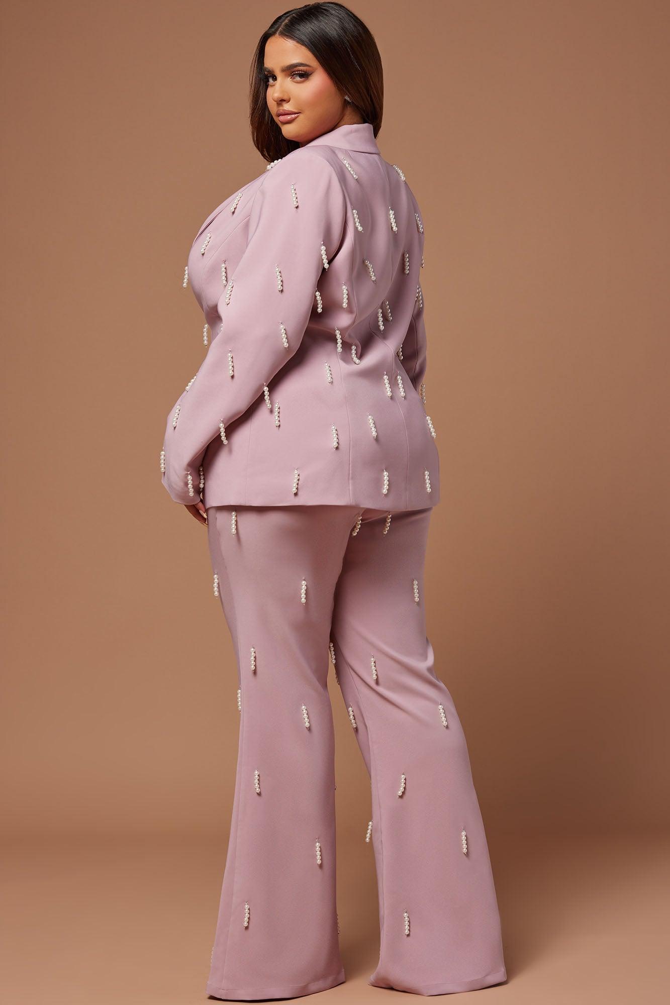 Bella Embellished Pant - Mauve Product Image