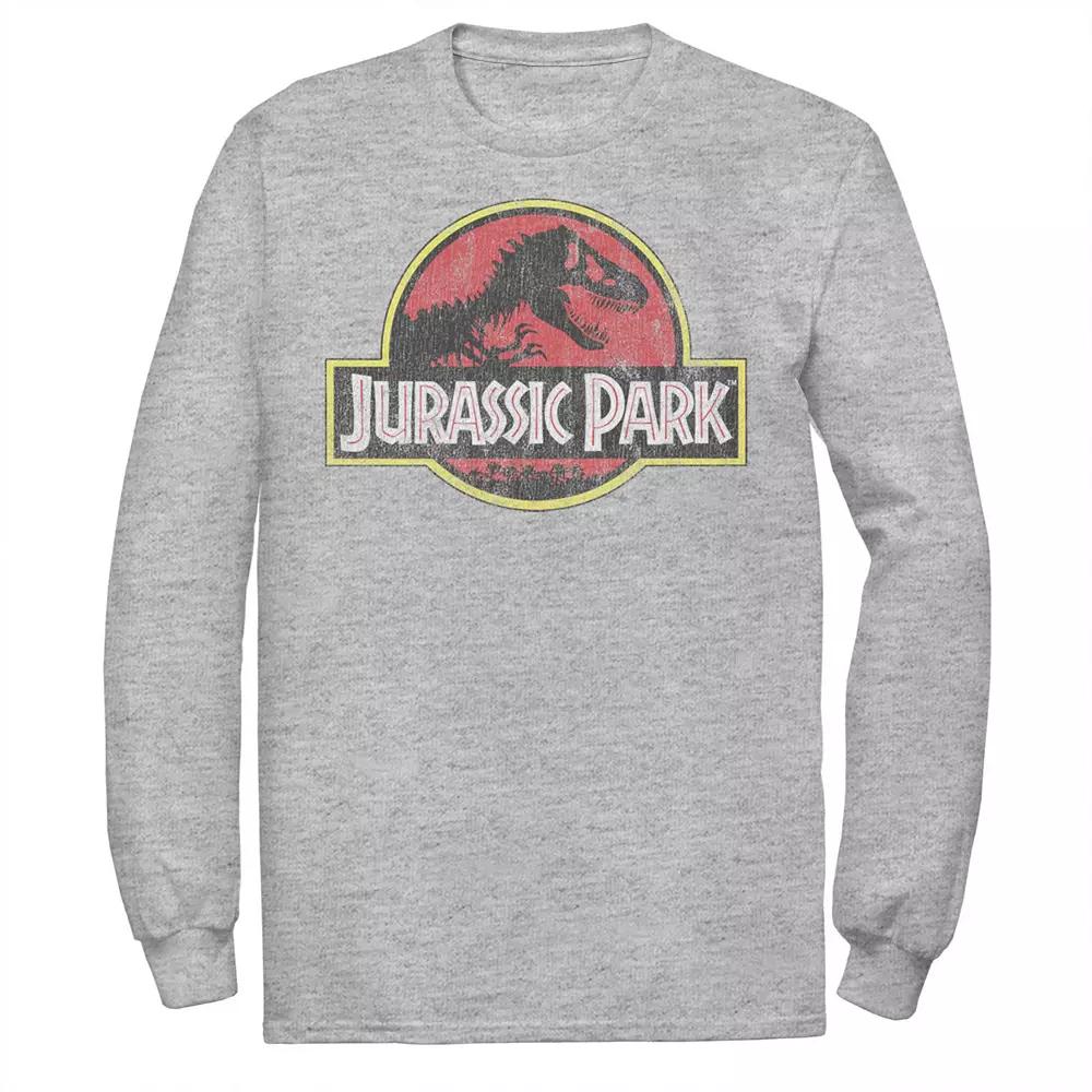 Men's Jurassic Park Distressed Original Park Logo Long Sleeve Graphic Tee,  Product Image