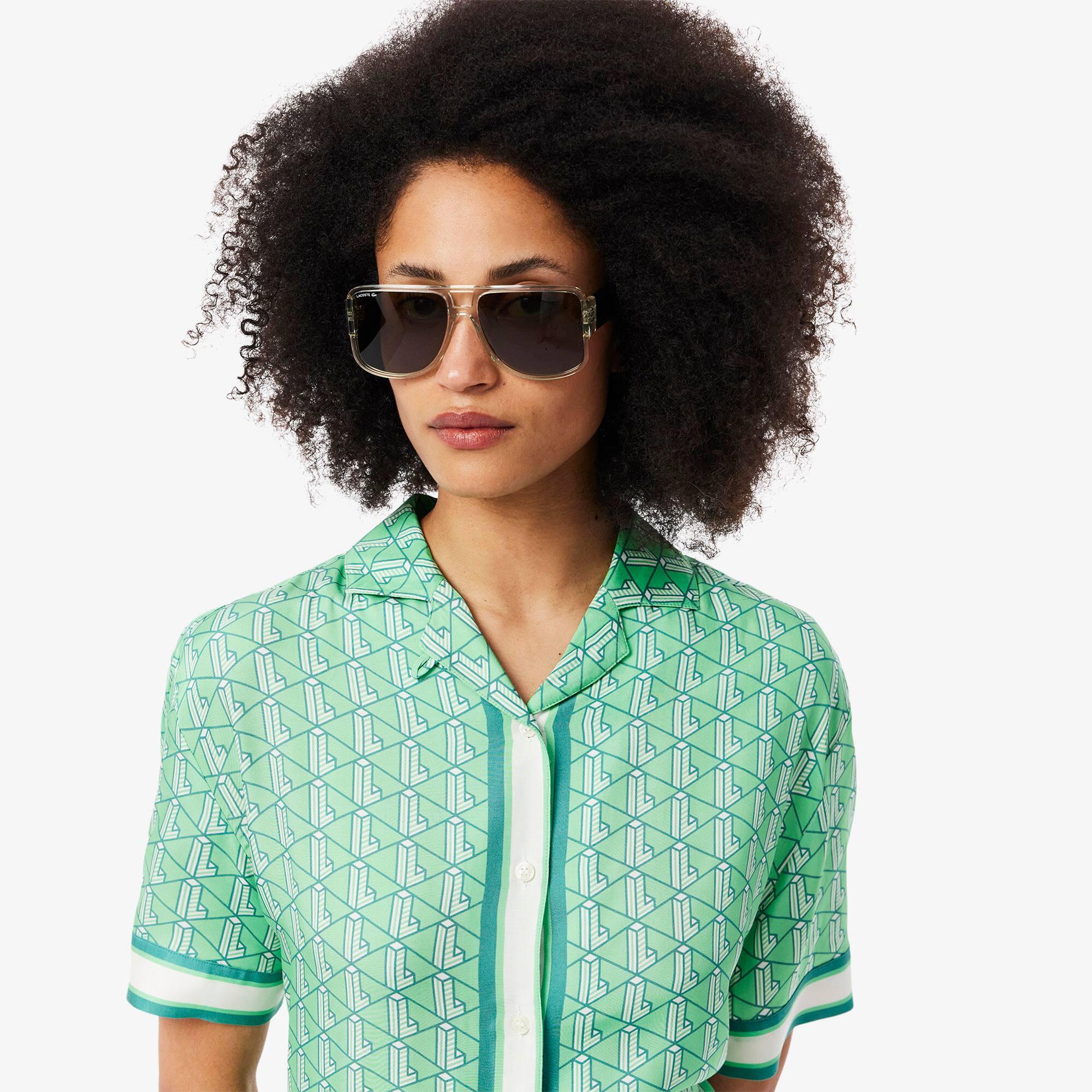 Oversized Monogram Print Shirt Product Image