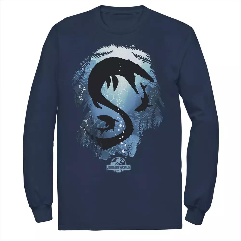 Men's Jurassic World Under Water Fears Long Sleeve Graphic Tee,  Product Image