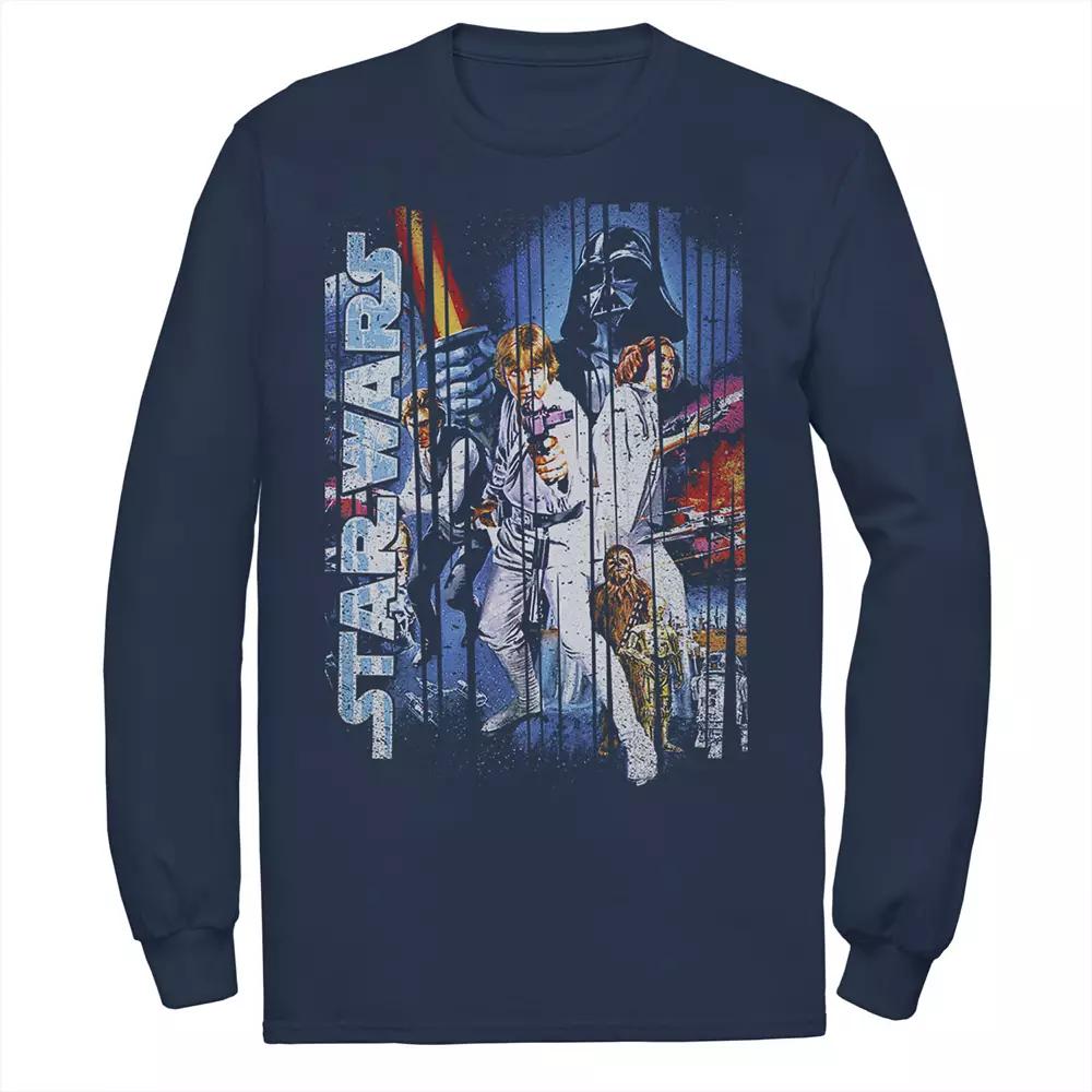 Men's Star Wars Classic Group Shot Striped Poster Tee,  Product Image