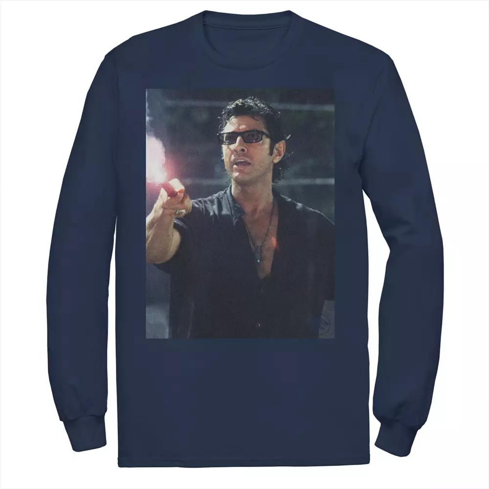 Men's Jurassic Park Ian Malcolm Road Flare Photo Long Sleeve Graphic Tee,  Product Image