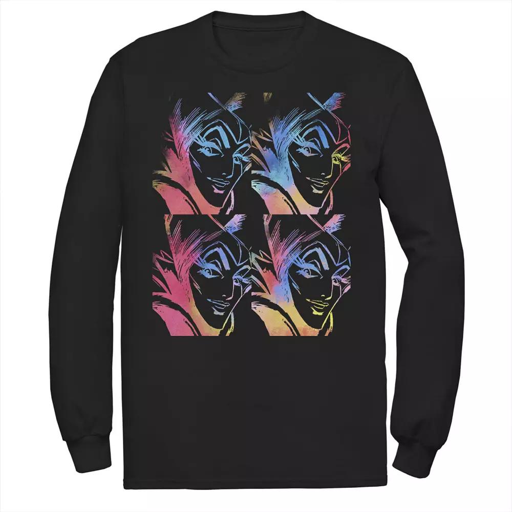 Disney's Villains Sleeping Beauty Maleficent Men's Stencil Panels Long Sleeve Tee,  Product Image