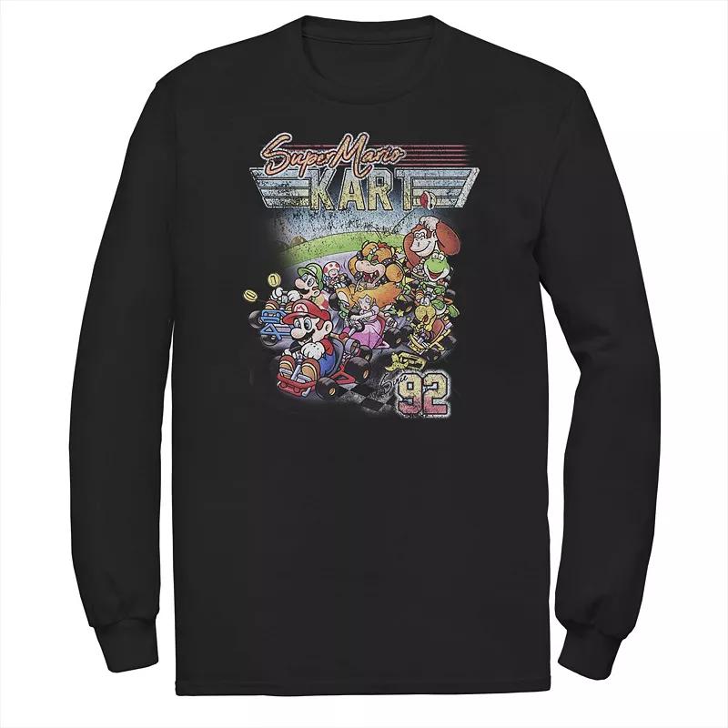 Big & Tall Nintendo Super Mario Kart Distressed Poster Long Sleeve, Men's,  Product Image