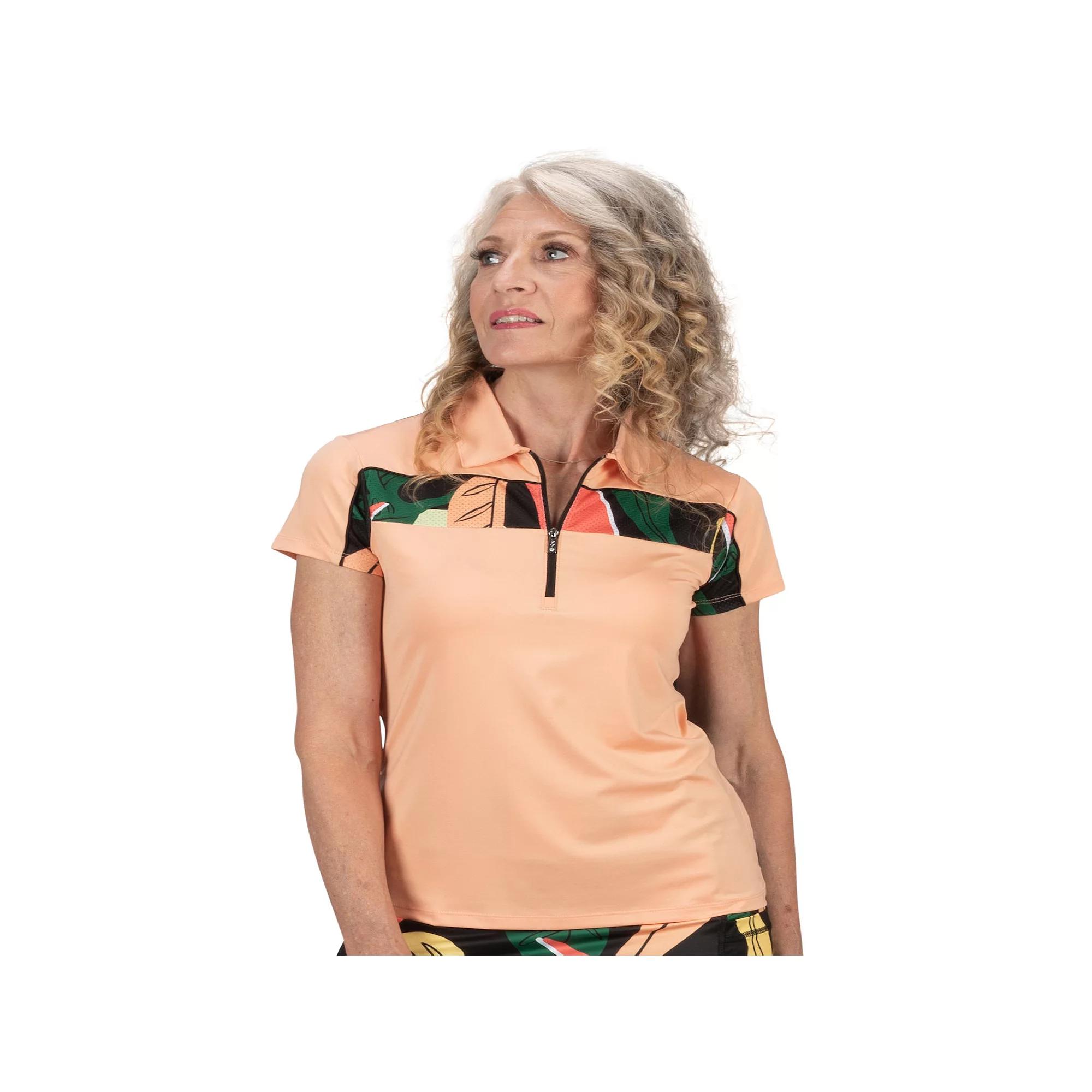 Women's Nancy Lopez Breeze Short Sleeve Golf Polo, Size: Medium, Sherbet Team Product Image