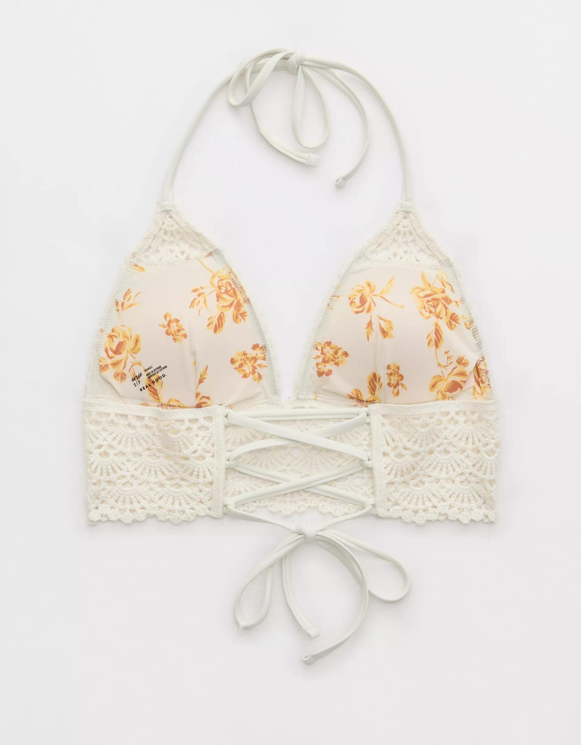 Aerie Crochet Triangle Longline Bikini Top Product Image