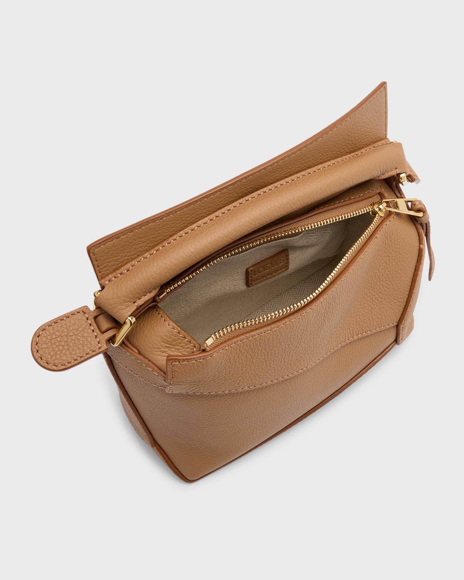 Puzzle Edge Mini Top-Handle Bag in Grained Leather Product Image