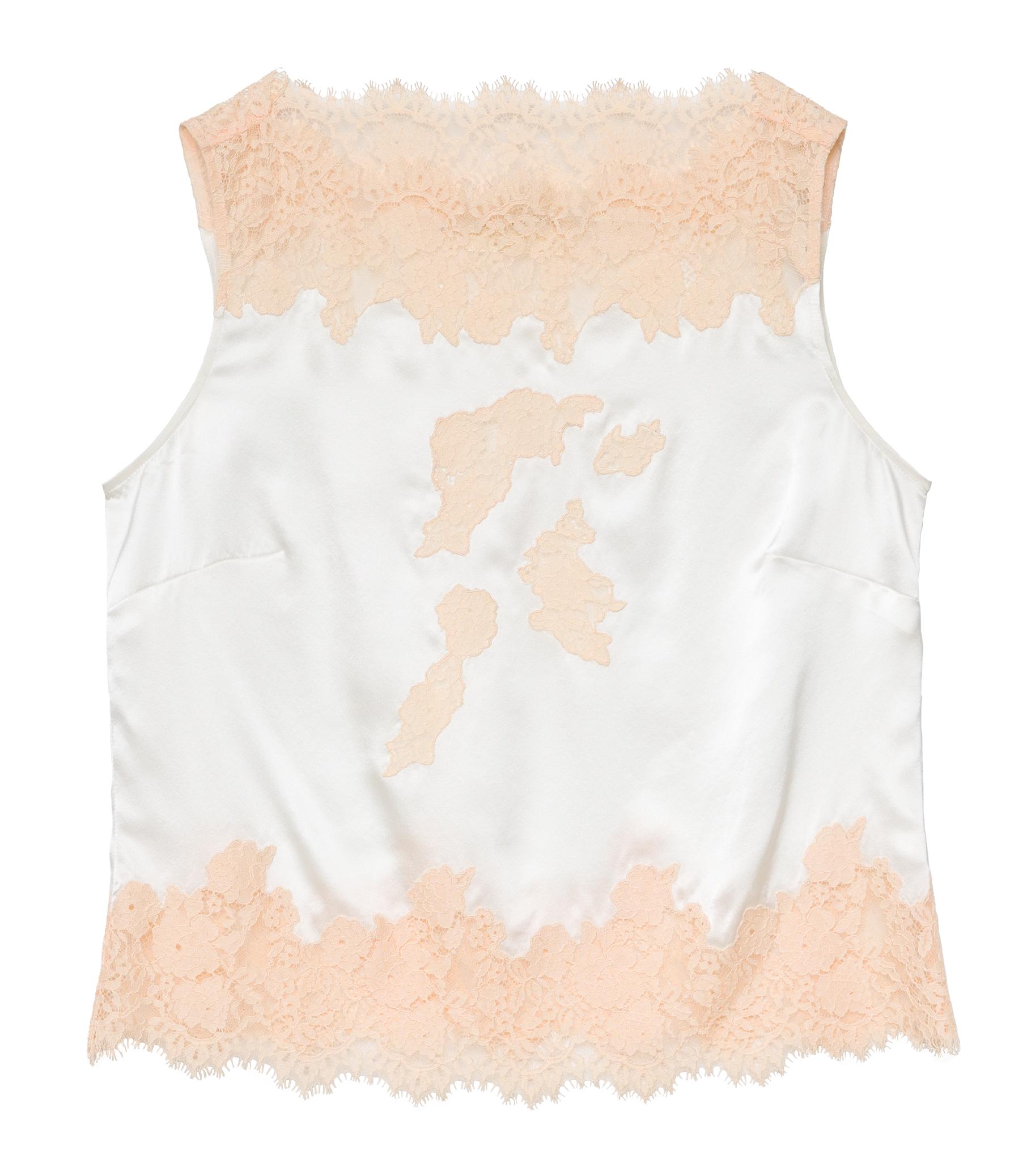 VIVIANE TOP -- SALT AND PEACH LACE Product Image