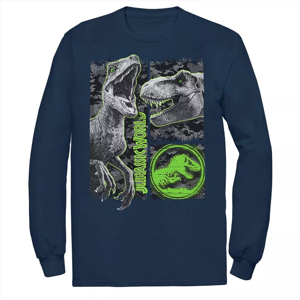 Men's Jurassic World Two Raptor T-Rex Camo Scratch Tee,  Product Image