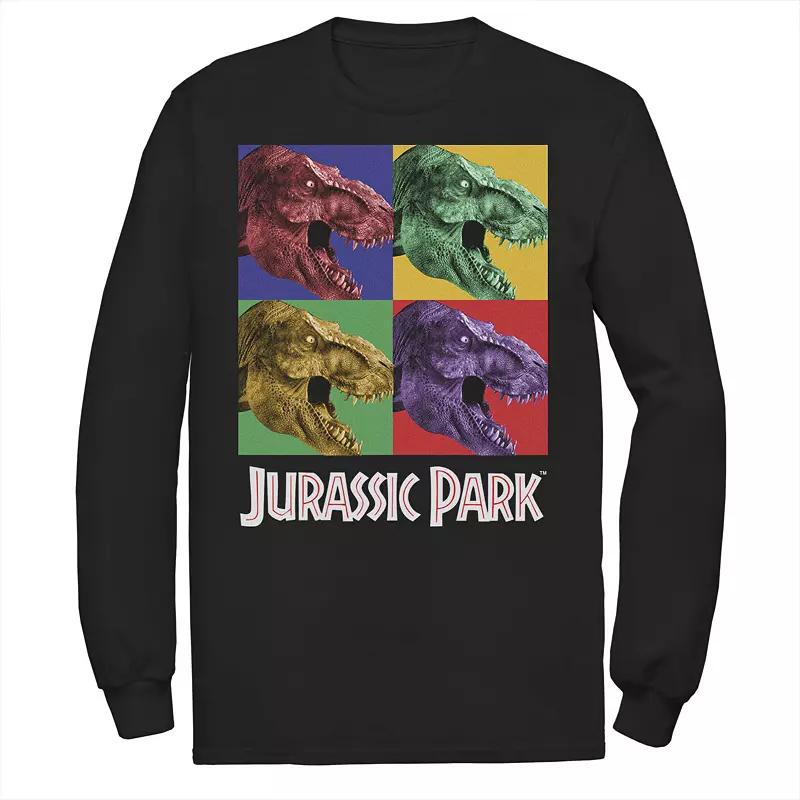 Men's Jurassic Park Four Square Dino Pop Art Style Tee, Size: Large, Blue Product Image