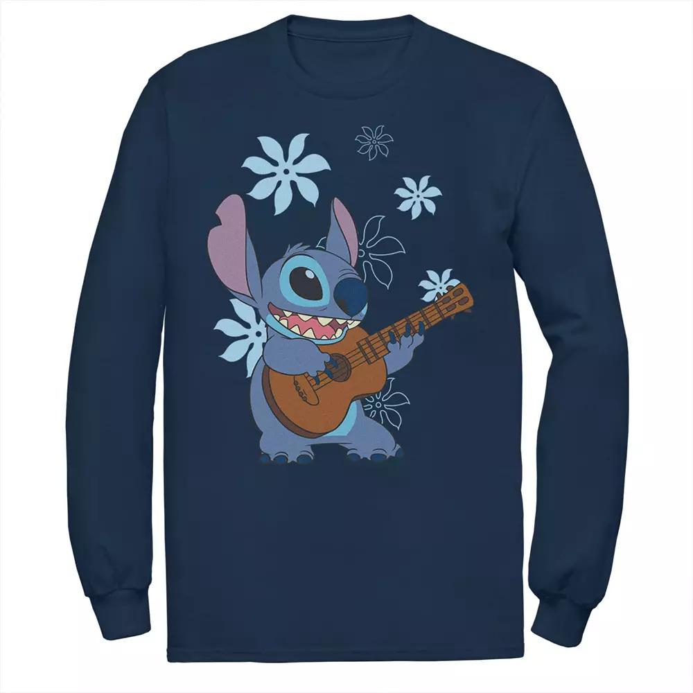 Disney's Lilo & Stitch Big & Tall Flowers Background Long Sleeve Tee, Men's,  Product Image