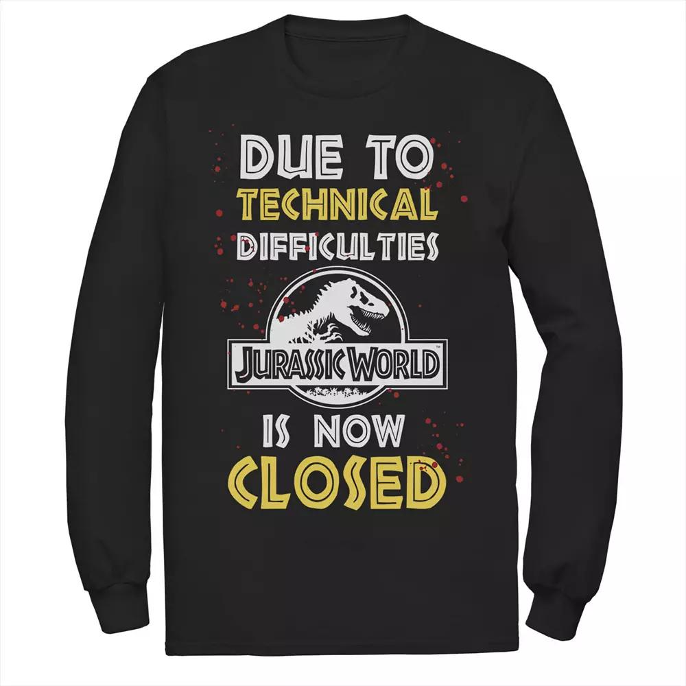 Men's Jurassic World The Park Is Closed Sign Tee, Size: Medium, Black Product Image