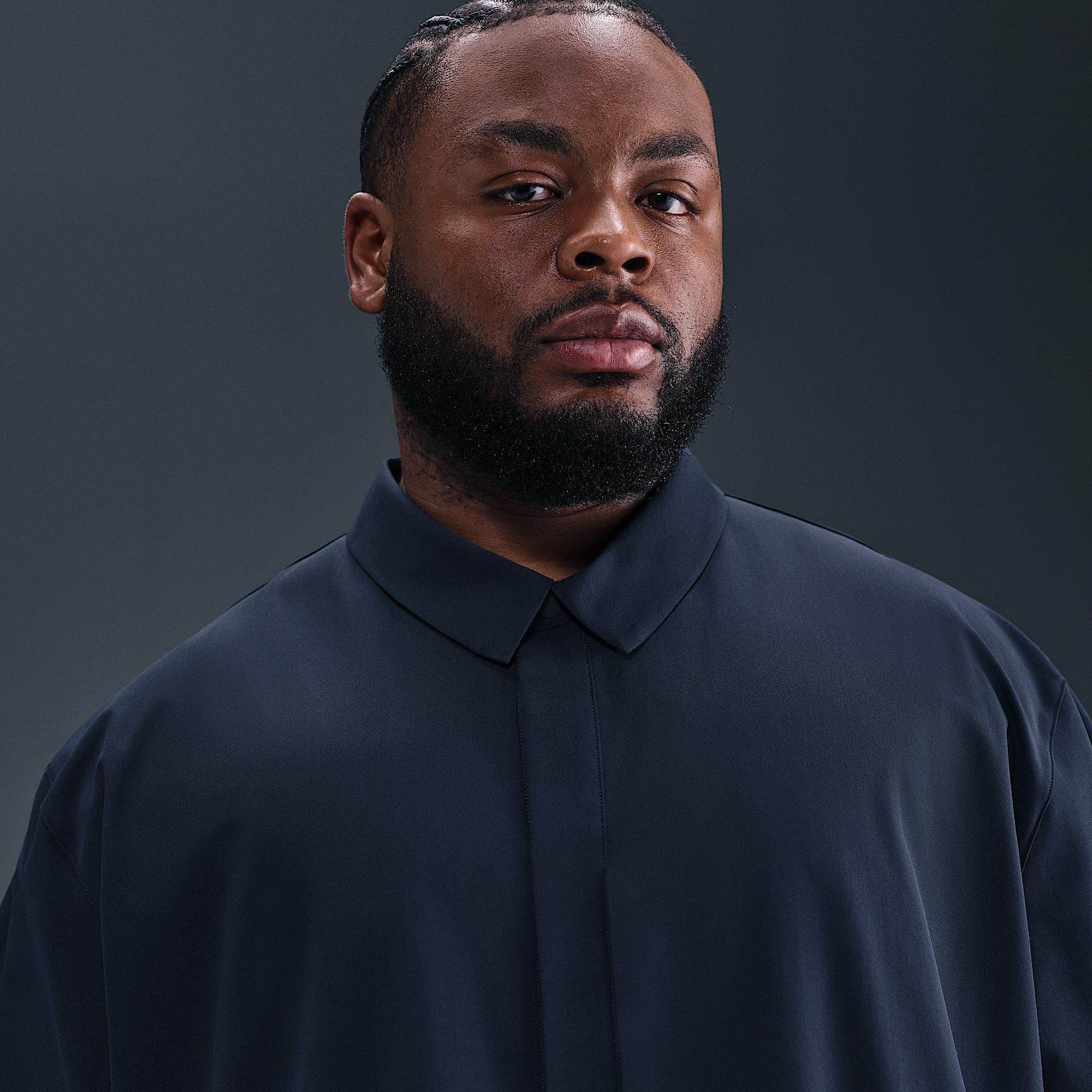 Nike Mens 24.7 PerfectStretch Dri-FIT Short-Sleeve Snap-Down Top | HQ6958-451 Product Image