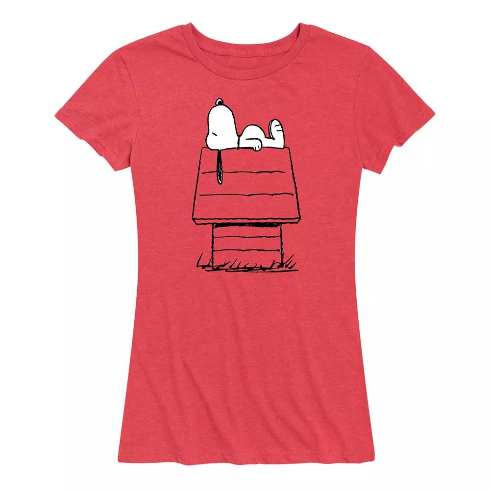 Women's Peanuts Snoopy On Doghouse Graphic Tee, Girl's,  Product Image