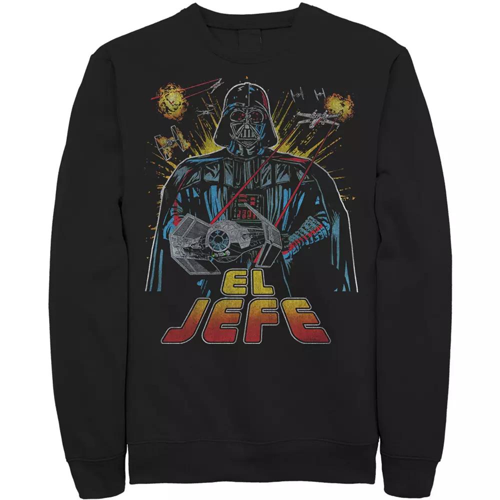 Men's Star Wars Darth Vader El Jefe Comic Style Portrait Fleece Sweatshirt,  Product Image