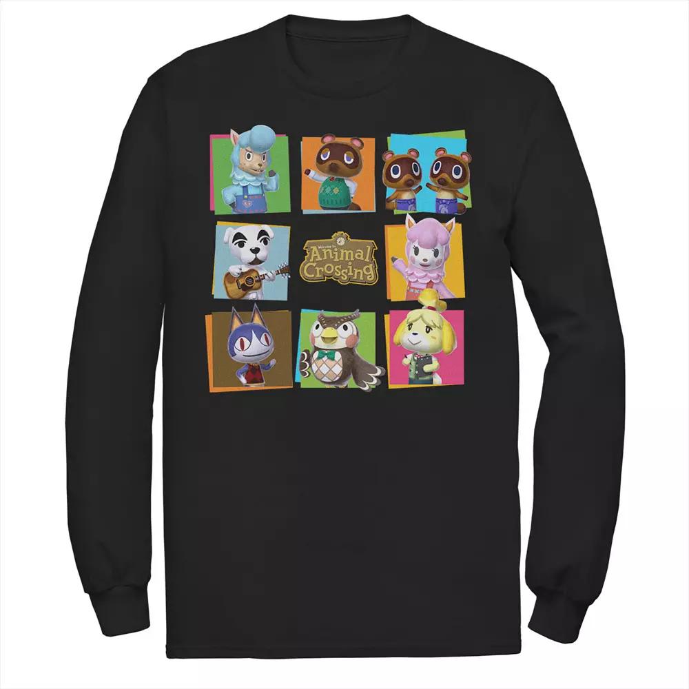 Big & Tall Animal Crossing Characters Boxes Long Sleeve, Men's,  Product Image