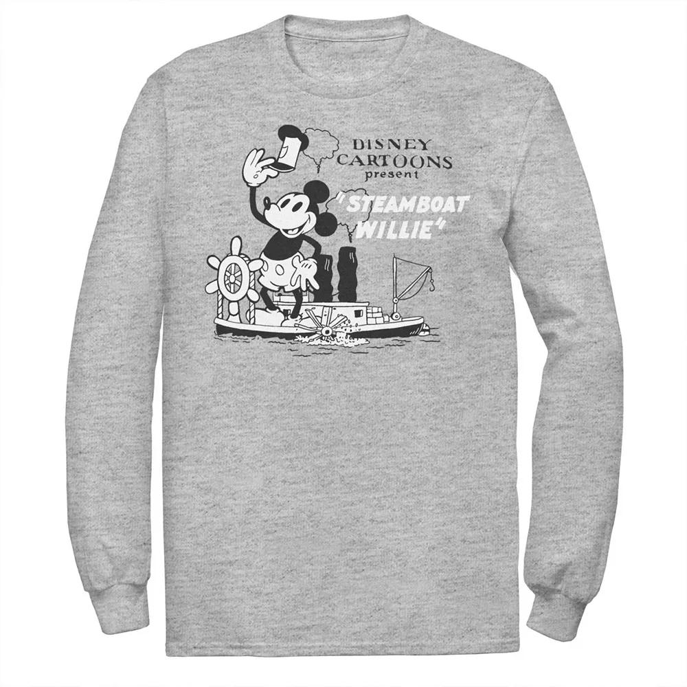 Disney's Mickey Mouse Big & Tall Present Steamboat Willie Long Sleeve Graphic Tee, Men's,  Product Image