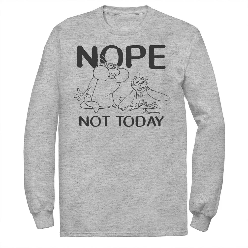 Men's Nickelodeon Ren And Stimpy Nope Not Today Sketch Long Sleeve Graphic Tee,  Product Image