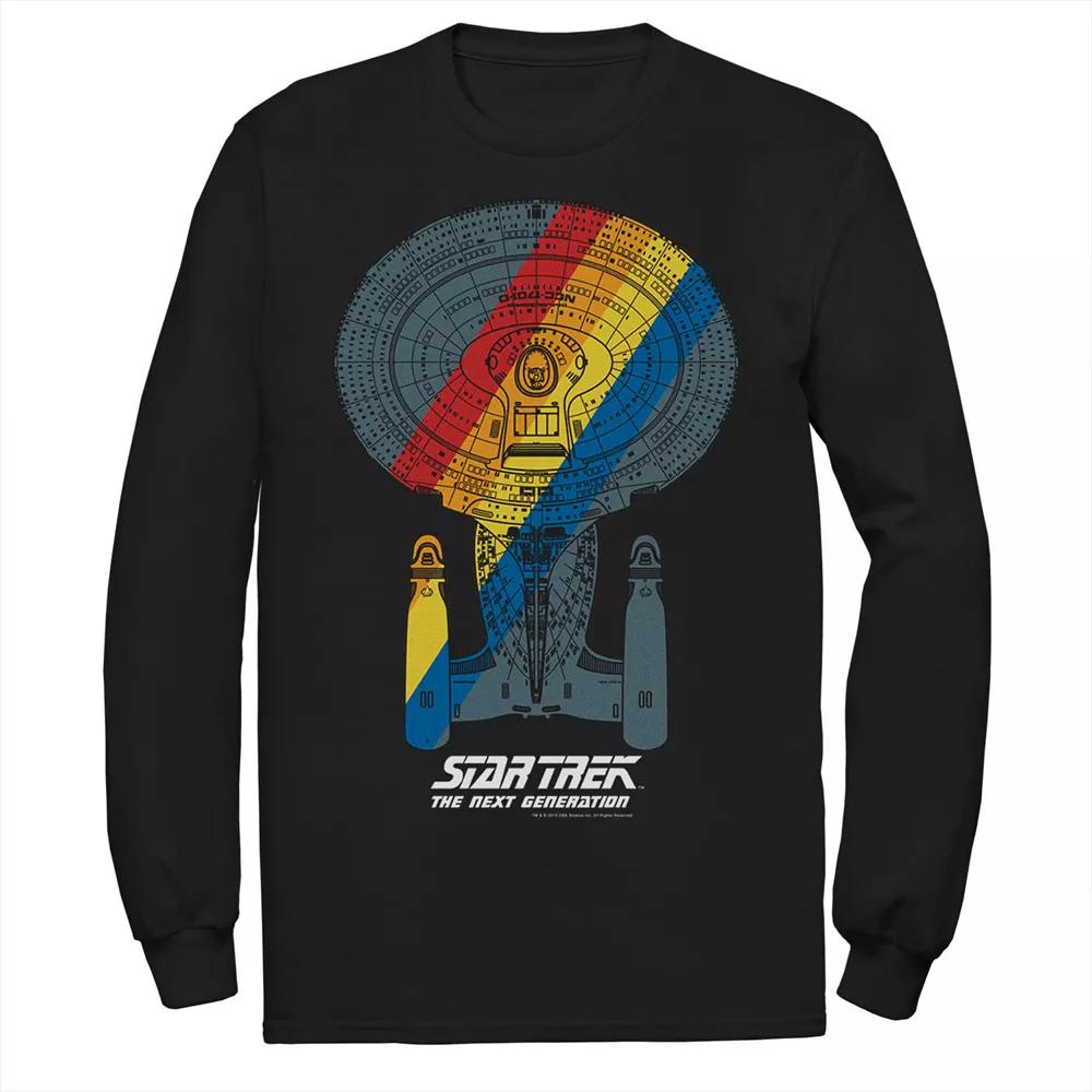 Men's Star Trek Next Generation Retro Rainbow Ship Tee,  Product Image