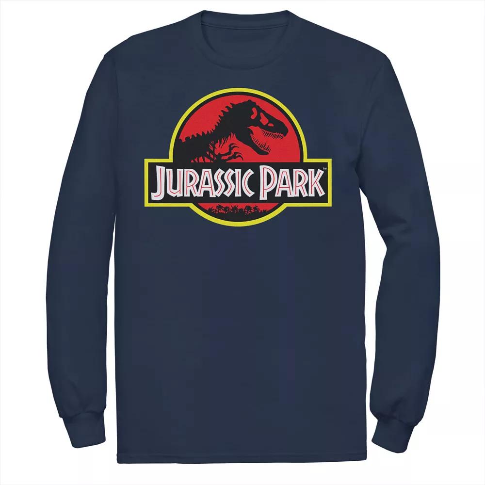 Men's Jurassic Park Red & Yellow Outline Logo Long Sleeve Graphic Tee,  Product Image